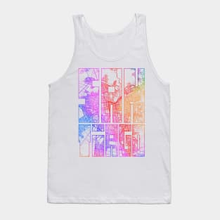 Santiago, Chile City Map Typography - Colorful Tank Top